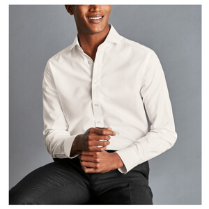Charles Tyrwhitt Cutaway Collar Non-Iron Twill Shirt – Ivory
